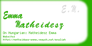 emma matheidesz business card